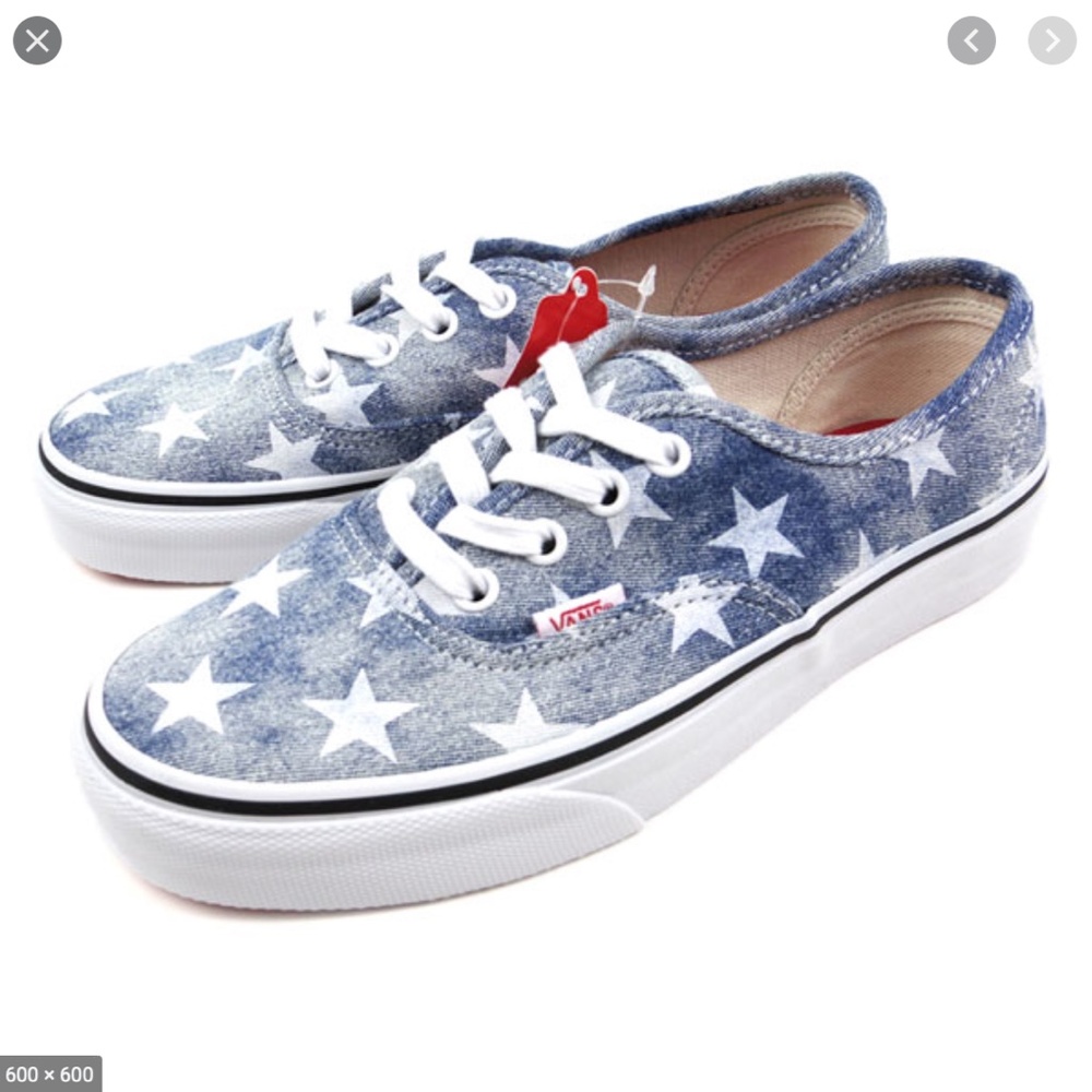 Acid Wash Denim & Stars Vans Sneakers